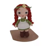 Yeşil Beyaz Nazlı Bebek Amigurumi Organik Anahtarlık Oyuncak