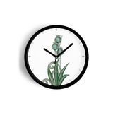 Yeşil Bitki Desenli Modern Dekoratif Duvar Saati - 25cm - Önü Camlı Siyah Kasa - Sessiz Mekanizma, JH1196S25SKP