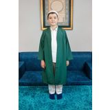 Yeşil Buhara Yaka Namaz Elbisesi Erkek Çocuk Cübbe Yeşil 4