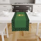 Yeşil Büst Detaylı Runner Örtüsü-TR131, 140x45cm (İnce Keten, Uluslararası Yıkama Ve Solmama Sertifikası)