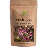 Yeşil Çaycım Güllü Rize Yaprak Yeşil Çay Harmanı %100 Doğal El Yapımı, ve Doğal Detoks, 25 gr - Bitki Çayı