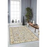 Yeşil Çerçeveli Dokuma Pamuk Taban Kaymaz Kilim Klm021