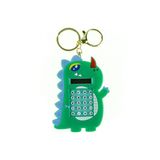 Yeşil Dino Mini Hesap Makinesi ve Anahtarlık Labirent Oyuncak - Seçenek 1 - Ahşap