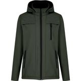 Yeşil Erkek %100 Su Geçirmez Içi Polarlı Iç Çepli Çıkartılabilir Kapüşonlu Softshell Mont&kaban - 5XL