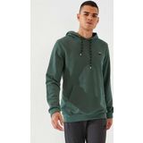 Yeşil Erkek Kanguru Cep Standart Kalıp Kapüşonlu Sweatshirt-87872