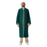 Yeşil Erkek Namaz Elbisesi İşlemeli Hakim Yaka İmam Cübbesi Yeşil 1