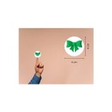 Yeşil Fiyonk Baskılı Etiket Yuvarlak Mat Çıkartma Round Sticker 4 Cm (45 Adet)