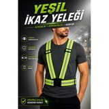 Yeşil Fosforlu Reflektörlü İkaz Yeleği Ayarlanabilir Klipsli Pratik Motorcu Bisiklet Trafik Yeleği