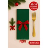 Yeşil Garson Katlama Kağıt Peçete 33×33 cm | 250’li Paket Yeşil Renkli Peçetesi