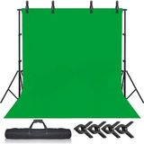 Yeşil Green Screen Greenbox Yeşil Fon Perde 2X3M Fon Standı 4 Mandal Fotoğraf Kağıtları Tek Ebat