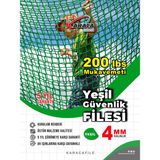 Yeşil Güvenlik File– 2.5 M Yükseklik | Metreyle Kesim | 4 mm Ip, 5x5 cm Göz Aralığı + Montaj Aparatları - 2.5x5 m