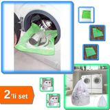 Yeşil Hassas Fermuarlı Ayakkabı Çamaşır Yıkama Filesi + Çamaşır Yıkama Filesi - Büyük Boy - 2Li Set