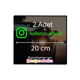 Yeşil İnstagram Logolu Kullanıcı Adı - 2 Adet 20 Cm - Araç - Motor Sticker Etiketi Folyo Kesim