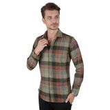Yeşil Kahve Slimfit Oduncu Hediye Kutulu Erkek Gömlek S
