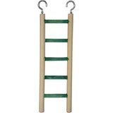 Yeşil-Kahverengi Zımparalı Kuş Merdiveni Oyuncak, 24X6.45 cm - Ahşap - Bej