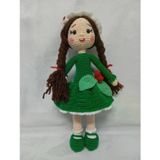 Yeşil Kokina Çiçeği Bebek Amigurumi Organik Oyuncak