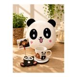 yeşil köşe Sevimli Panda Yastık& Panda bardak altlığı&fotoğraf tutucu&Seramik kupa Seti Hediyelik