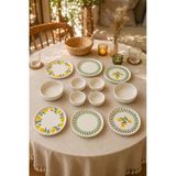 Yeşil Limon 12 Parça 6 Kişilik Handmade Stackable Seramik Tabak Seti Premium Sunum & Kahvaltı Takımı
