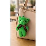 Yeşil Love Kurdeleli Peluş Ayıcık Anahtarlık (12 Cm)