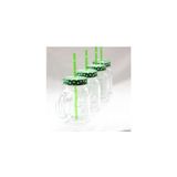 Yeşil Metal Kapaklı Pipetli Kulplu Kavanoz Bardak 4 Adet TYC00156906261 FMA03281 - Turuncu - 0 - 499 ml