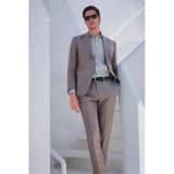 Yeşil Mono Yaka Keten 6 Drop Slim Fit Yarım Astar %100 Keten Takım Elbise 1001260164