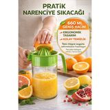 Yeşil Narenciye Sıkacağı Manuel Meyve Sıkacak Portakal Limon Sıkacağı Hazneli Pratik 660 Ml