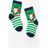 Yeşil Noel Baba Desenli Kız Çocuk Yılbaşı Çorap - 5 - 7 Yaş