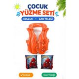 Yeşil Oyuncak Yüzme Seti Can Simidi ve Şişme Kolluk Çocuk Yüzme Ögrenme Set