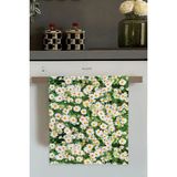 Yeşil Papatya Desenli Fırın Mutfak Havlusu 30X50CM - 30 x 50 cm