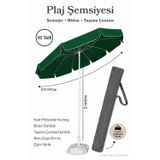 Yeşil Plaj Şemsiyesi 200 Cm Çap / 10 Telli + Bidon + Taşıma Çantası Dahil