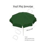 Yeşil Plaj Şemsiyesi 200 Cm Çap /10 Telli, Polyester Kumaş Yeşil