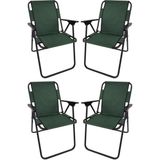 Yeşil Plastik Kollu Sandalye 4'lü - 6456 Ecorce Tube Marron - Polyester