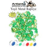 Yeşil Raptiye 200 Adet 1 Paket Renkli Pvc Kaplı Başlıklı Raptiye Plastik Yuvarlak Düğmeli Raptiye Pano Okul Ofis Büro