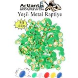 Yeşil Raptiye 50 Adet 1 Paket Renkli Pvc Kaplı Başlıklı Raptiye Plastik Yuvarlak Düğmeli Raptiye Pano Okul Ofis Büro Ev