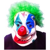 Yeşil Renk Afro Bonus Peruklu Palyaço Lateet Maske