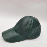 Yesil Renk Deri Unisex Sapka