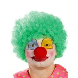 Yeşil Renk Kıvırcık Afro Bonus Peruk Takma Saç Ve Kırmızı Burun Seti P144311s5364
