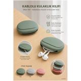 Yeşil Renk, Silikon Taşıma Kılıfı, Kablolu Kulaklık Organizer Çantası, Kulak İçi Kulaklık Koruyucu, Saklama Kabı, Universal Uyumlu