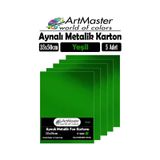 Yeşil Renkli 35x50 Metalik Aynalı Fon Kartonu 5 Adet 1 Paket Artmaster Metalik Aynalı Fon Kartonu Yeşil