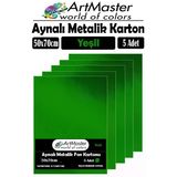 Yeşil Renkli 50X70 Metalik Aynalı Fon Kartonu 5 Adet 1 Paket Artmaster Metalik Aynalı Fon Kartonu