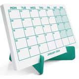 Yeşil Renkli Aylık Planlama 2026 Takvim, 2026 Masa Takvimi, Green Color Monthly Planner Calendar - 1 Adet