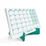 Yeşil Renkli Aylık Planlama 2027 Takvim, 2027 Masa Takvimi, Green Color Monthly Planner Calendar