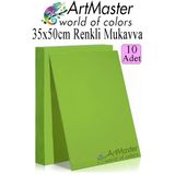 Yeşil Renkli Mukavva 35X50 Cm 10 Adet 1 Paket Renkli Sert Karton 1.0 Mm Anasınıfı Hobi Etkinlik Okul Öncesi Elişi