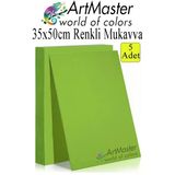 Yeşil Renkli Mukavva 35X50 Cm 5 Adet 1 Paket Renkli Sert Karton 1.0 Mm Anasınıfı Hobi Etkinlik Okul Öncesi Elişi