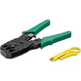 Yeşil RJ45/RJ11 Sıkma Pensesi HDX6502, Pratik ve Dayanıklı Elektrik Araç. - Ahşap