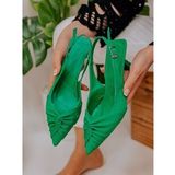 Yeşil Saten (Bow) Fiyonk Detay Kadın Stiletto