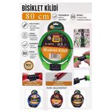 Yeşil Şifreli Bisiklet Kilidi 80 Cm 1 Adet K-3675 Çelik Halat Plastik Kaplamalı Bisiklet Kiliti Scooter Kapı Şifreli