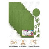 Yeşil Simli Karton A3 30x40 cm 10 lu 1 Paket Simli Fon Kartonu Parıltılı Kağıt Anasınıfı Kreş Etkinlik Proje