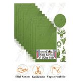 Yeşil Simli Karton A5 15x20 cm 10 lu 1 Paket Simli Fon Kartonu Parıltılı Kağıt Anasınıfı Kreş Etkinlik Proje