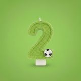 Yeşil Simli Pasta Mumu Doğum günü mum 1 yaş Futbol Konsept (2)